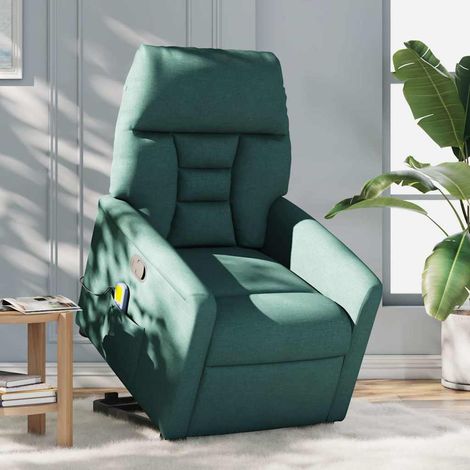 Maison Exclusive - Massagesessel mit Aufstehhilfe Dunkelgrün Stof