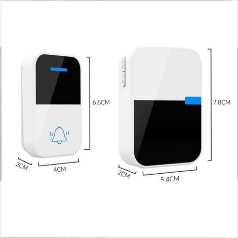Sonnette Sans Fil Autonome - Générateur de Courant par Pression - Étanche IP44 - Récepteur AC 230 V - 38 Mélodies - Portée 150 M - 1 Pièce (1/3)
