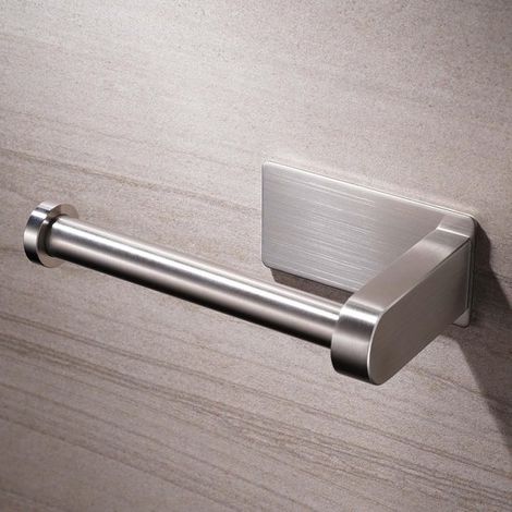 Soporte autoadhesivo para rollo de papel higiénico - Acero inoxidable - Accesorio de baño (1/5)