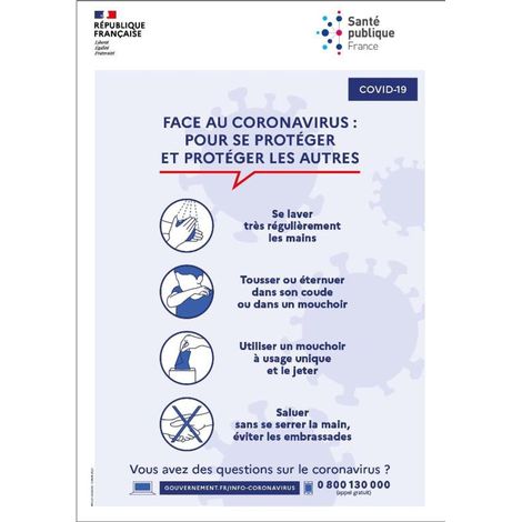 PROVOST - Panneau gestes barrières PVC - Lot de 5