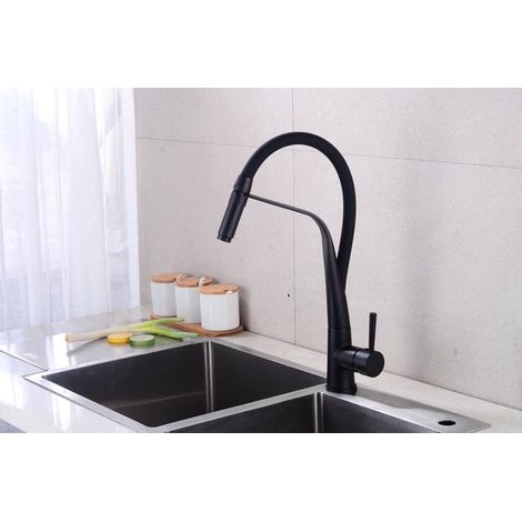 Robinet de cuisine noir mat – Modèle M033 – Style épuré et robuste (1/2)