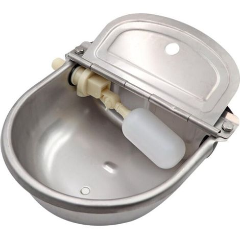 Abreuvoir automatique en acier inoxydable pour cheval, chien, bétail et autres animaux – Avec valve à flotteur réglable et bouchon de vidange – (1/4)