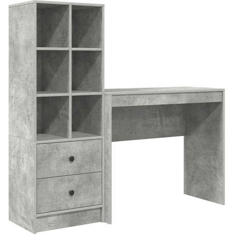 Maison Exclusive - Bureau avec tiroir avec étagère avec stockage 2 pcs Gris béton