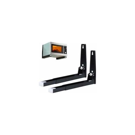 Staffa di montaggio per microonde in 2 pezzi con braccio, supporto in acciaio per microonde, staffa per microonde a parete, ripiano per microonde a parete, per accessori da cucina domestica (con viti)