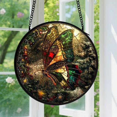 Capteur de soleil en vitrail - décoration spirituelle 9cm (1/4)