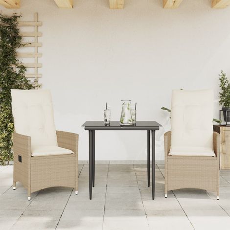 Maison Exclusive - Gartensessel mit Kissen 2 Stk. Verstellbar Bei
