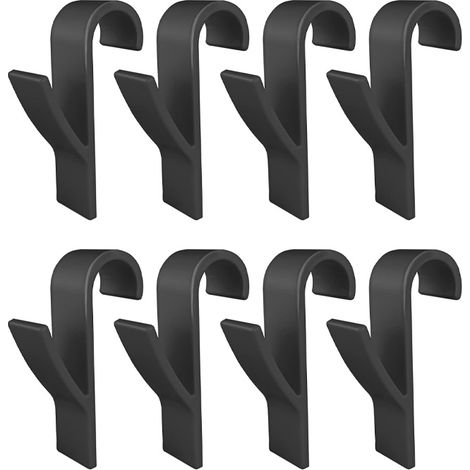 Crochets pour radiateur, crochets pour serviettes de bain, crochets pour sèche-serviettes, 8 pièces (noir) (1/5)