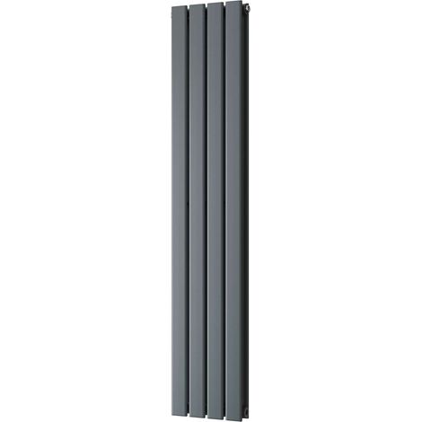 Typhoon - Anthracite Vertical Radiator H1400mm x W272mm Double Panel