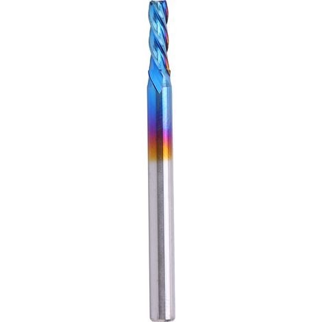 Fraise en bout à 4 cannelures en acier au tungstène revêtement NanoBlue CNC fraise à poignée droite (3.175x2.5 8) (1/5)