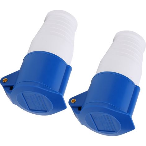 Lot de 2 connecteurs d'alimentation industriels 3 broches monophasés antidéflagrants et étanches 16 A 3 trous 220-250 V (1/5)
