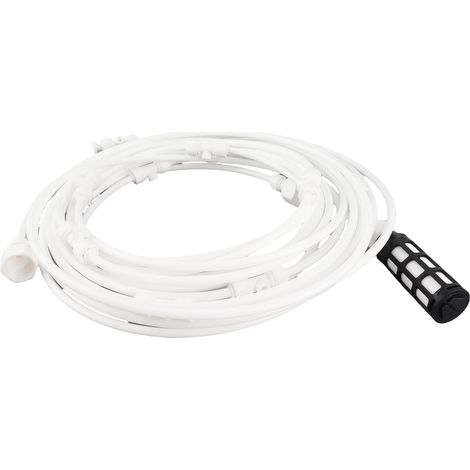 Sistema de nebulización exterior eficiente con bomba de 9 m, filtros, boquillas, fuente de alimentación y kit de manguera de nebulización para jardín, terraza y patio. (1/5)
