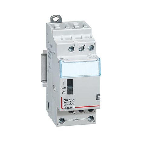 Contacteur domestique CX³ silencieux bobine 230V - 3P 400V - 25A - contact 3F - 2 modules - LEGRAND