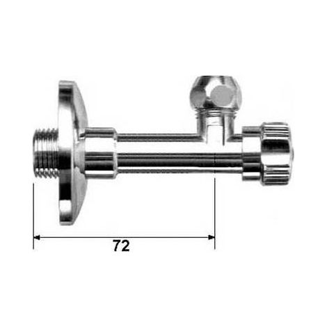 ROBINET D'ANGLE AVEC ROSACE ET ÉCROU CONIQUE COURT Dimensions : 1/2 x 3/8