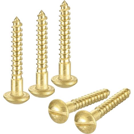 Vis à Bois en Laiton M2,5 x 16mm à Tête Ronde Fendue 40pcs (1/5)