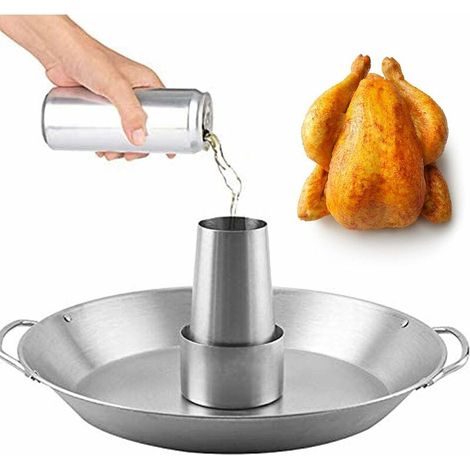 - Asador de pollo de acero inoxidable, soporte vertical para asar pollos, ideal para barbacoa, verduras y carne (35,5 cm)