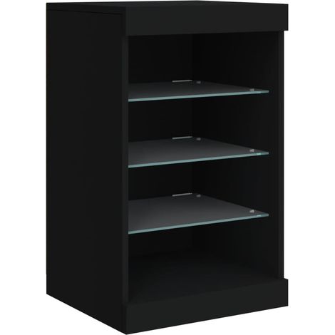 Sideboard with LED Lights Black 41x37x67 cm vidaXL