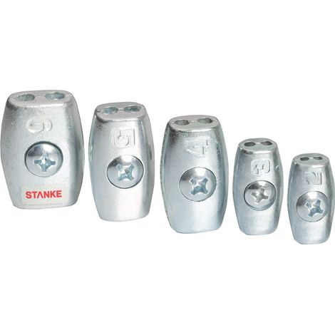 Seilwerk STANKE 10x Drahtseilklemme Eiform Größe 4 für 4 mm Drahtseile Aluminium Silumin Stahlseil Klemme