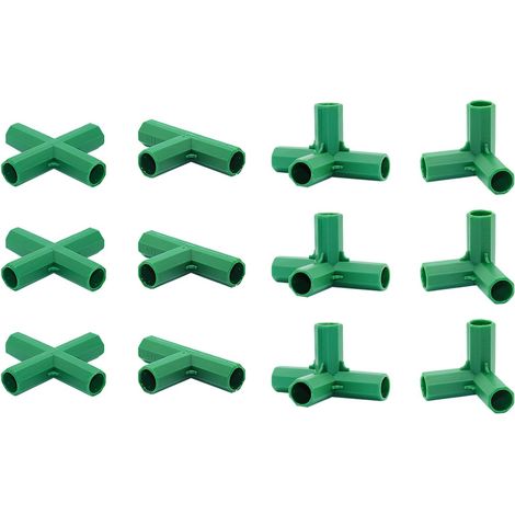 JSSEVN-Lot de 12 raccords de 16 mm 4 types de supports stables usage intensif connecteur de construction de cadre de serre adapté pour treillis de vigne