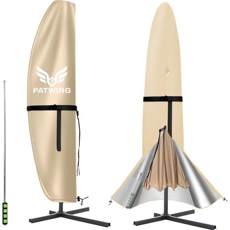 Housse Parasol Deporte 600D Oxford Imperméable, Beige:280x30x81/46cm (1/5)