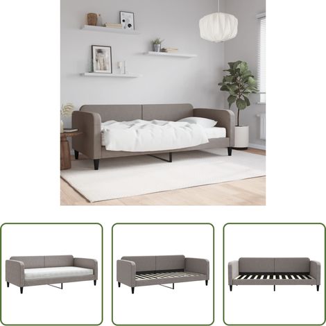 vidaXL Matratze - Tagesbett mit Matratze Taupe 90x200 cm Stoff (1/5)