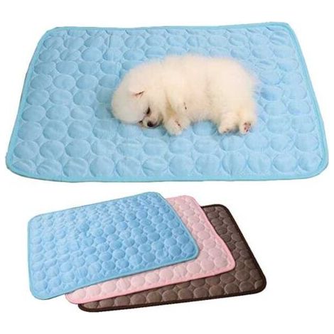 Tapis rafraîchissant pour chien,tapis de couchage auto-refroidissant en soie glacée, pliable et lavable,couverture d'été fraîche (grande, 70 x 55 cm) (1/4)