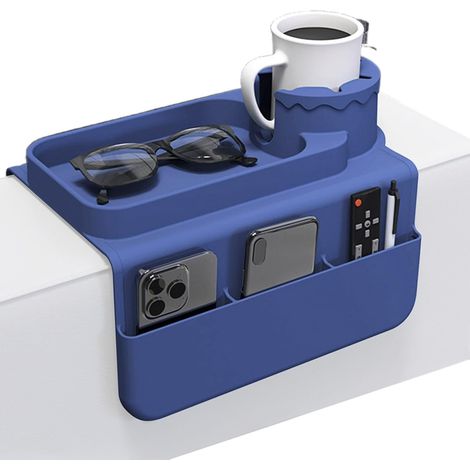 Plateau porte - gobelet - en silicone - antidérapant - avec poche latérale (1/5)