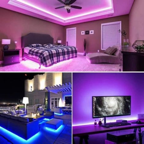 Cheap-ChangM LED Ruban 10m 5050 RGB 300 LEDs IP65 Étanche Bande LED Kit Bande Lumineuse RGB Flexible Multicolore PeutDécoupé (1/4)