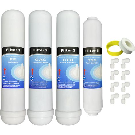 Kit  4 filtros osmosis inversa compatible HIDROSALUD HIDROBOX (1/6)