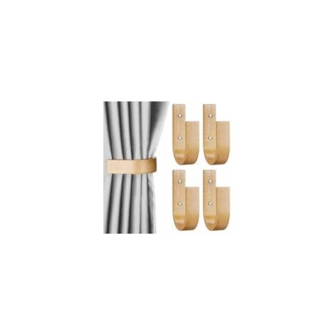 Conjunto de 4 embarazados murales en madera en forma de U, adaptados a rideaux. Características: madera, embellecedores, rideaux. - Crezuo (1/4)