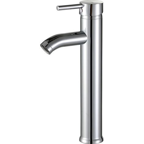 Robinet Salle de Bain,Haut Mitigeur Lavabo pour Lavabo ou Vasque de Salle Bain, Acier Inoxydable Chromé Monocommande Robinet de Lavabo Élégant (1/5)