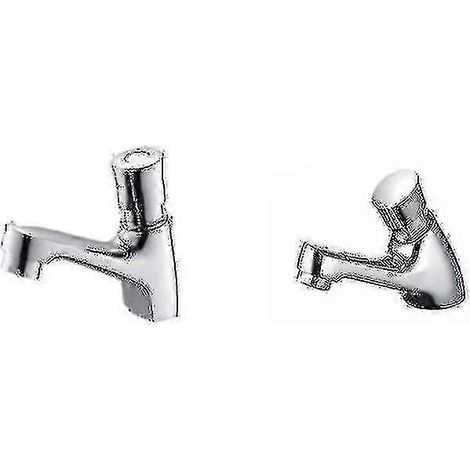 Robinet chromé à fermeture automatique et économie d'eau, compatible avec les cuisines (1/5)