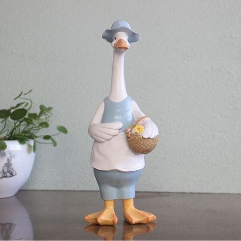 Décorations de jardin en forme de canard, couple de sculptures animales, décoration de jardin pour la maison-B (1/4)