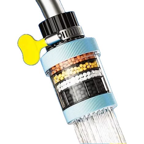 Ensemble de deux filtres à eau pour robinet de cuisine, filtre à charbon actif, adoucit l'eau dure (1/5)