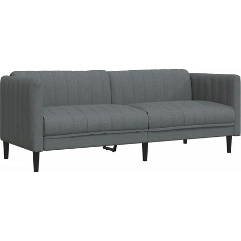 Canapé  Sofa à 3 places gris foncé tissu (1/5)