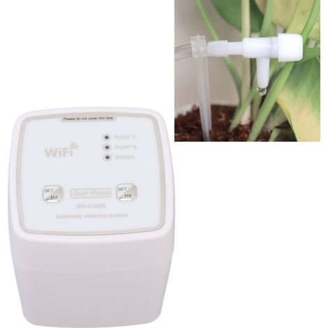 Dispositif d'arrosage automatique intelligent à double pompe WIFI, contrôlé à distance par téléphone portable, pour le jardinage sur balcon et les plantes en pot peut irriguer jusqu'à 20 pots. (1/5)