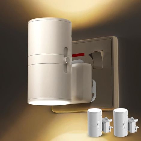 LED-Nachtlichter mit Schalter, lichtempfindliche Nachtlichter, dreifarbig einstellbar, geeignet für verschiedene Bereiche des Hauses, 2er-Packung/Fernbedienung nicht enthalten.