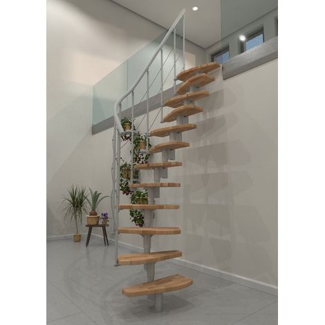 Minka Mittelholmtreppe Nizza 35 - 293,8cm Geschosshöhe Buche Weiß