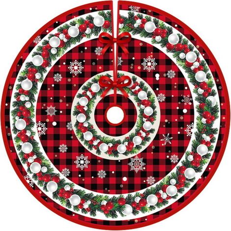 Weihnachtsbaumdecke, 120 cm Durchmesser, Hintergrundschürzen für Weihnachtsbäume, Weihnachtsbaumschmuck, Heimdekoration (Stil 22) (1/5)