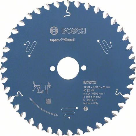 Bosch Kreissägeblatt Expert for Wood für Handkreissägen 184 x 30 x 2,6 mm 40 - 2608644042 (1/5)