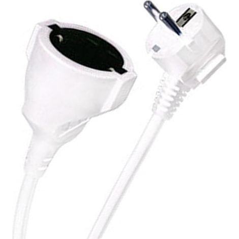 Rallonge électrique 1 m 3 prises 1,5 mm² économique, idéale pour étendre les connexions et alimenter différents appareils. (1/5)
