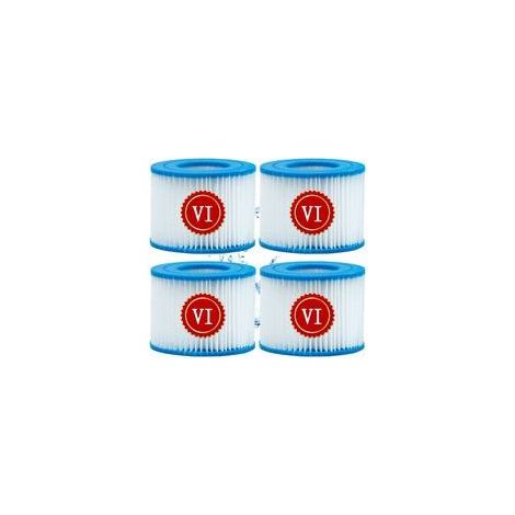 Cartouche defiltre Piscine Type VI, pour Bestway Type VI Pool Filter, Taille 6-58323 pour Filtre Spa pour bestway pour Lay-z-Spa Miami, Vegas, Monaco, pour Nettoyage Filtre Spa, 4Pcs (1/5)