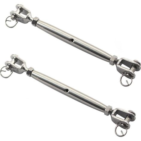 Lot de 2 tendeurs à vis M10 en acier inoxydable 304 avec corps fermé (1/5)