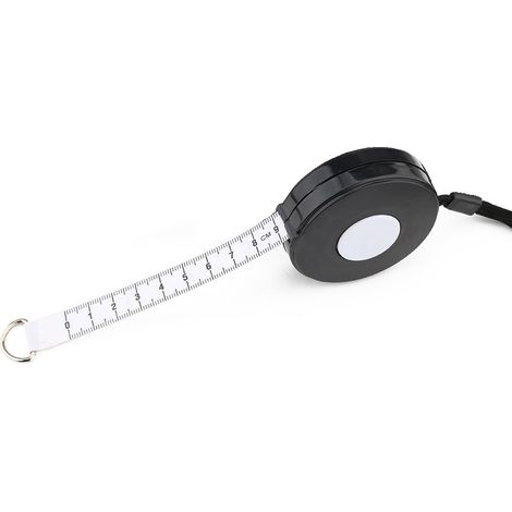 Mètre ruban rétractable noir de 205 cm (80 po) avec corde noire