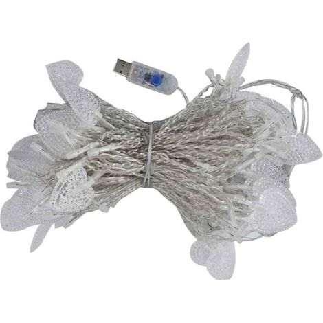 1 Guirlande lumineuse LED, forme cœur, indice IP44, rideau lumineux, décoration mariage, anniversaire (1/5)