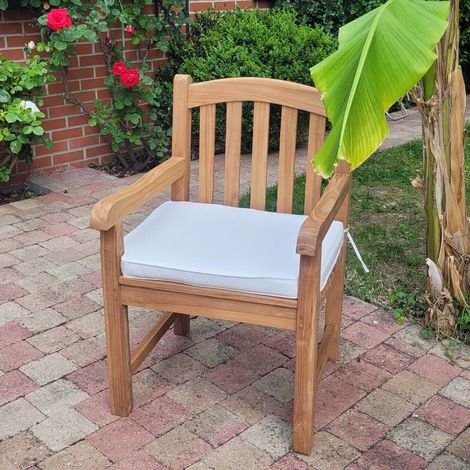 Fauteuil de jardin en teck massif Brighton – Large assise ergonomique – Dossier arrondi – Imputrescible et résistant aux intempéries – Teck'Attitude