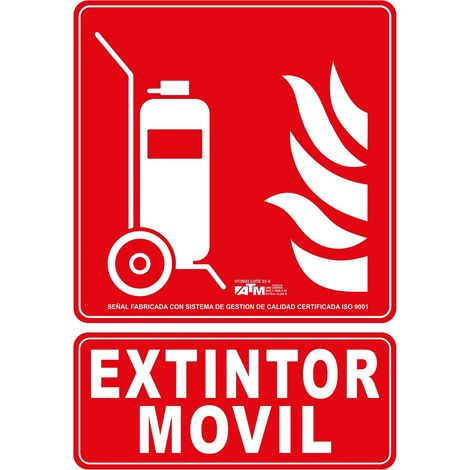 Panneau de camion extincteur ATM en PVC de classe B et de dimensions 30x20 cm.
