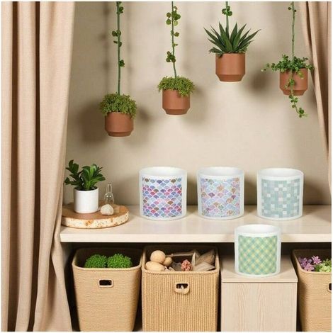 Ensemble de 4 pots de fleurs carrés en céramique en forme de losange Pot de fleurs artificiel géométrique Conteneur pour plantes succulentes en pot Style minimaliste moderne (combinaison aléatoire (1/4)