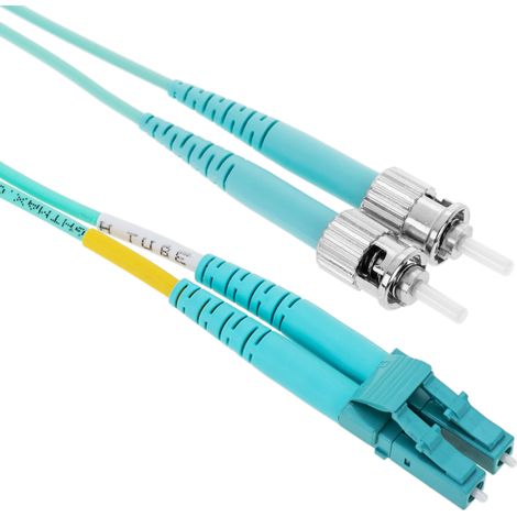 BeMatik - Câble à fibre optique OM3 LC à ST 3m duplex multimode 50/125 (1/5)