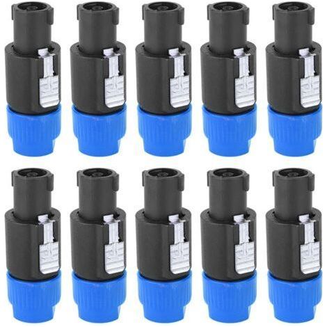 Connecteur de haut-parleur audio 10pcs C NL4FC Connecteur de câble de bougie Speakon (bleu) étanche à 4 broches (bleu) (1/5)