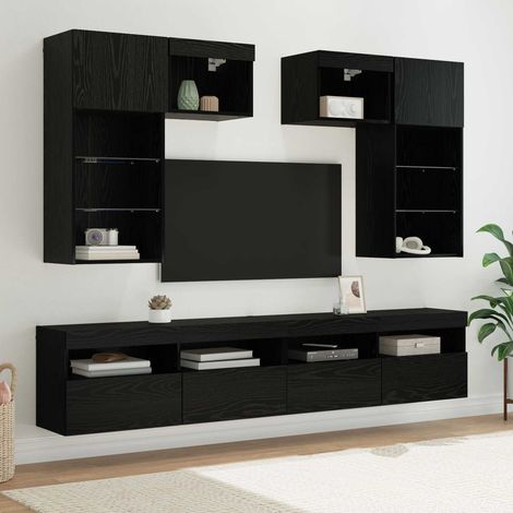 vidaXL Unità per TV a Muro 6 pcs 100 x 30 x 40 cm Rovere